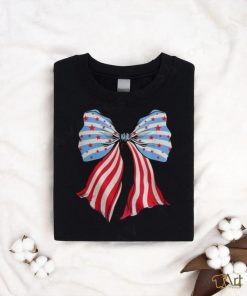 Retro American Flag Coquette Bow Patriotic 4Th Of July Women Women T shirt