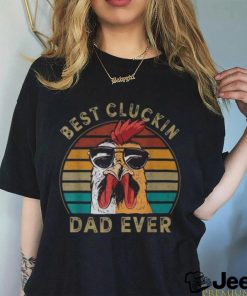 Retro Best Cluckin Dad Ever Chicken Dad Rooster Father V2 Long Sleeve T Shirt