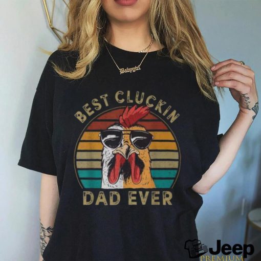 Retro Best Cluckin Dad Ever Chicken Dad Rooster Father V2 Long Sleeve T Shirt