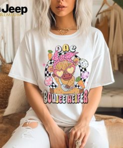 Retro One Boujee Heifer Easter Cow shirt