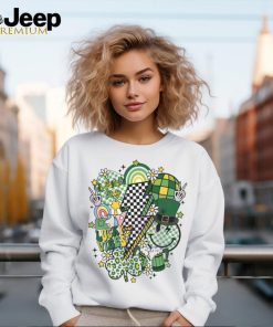 Retro St Patricks Day Lucky Vibes Lightning Bolt shirt