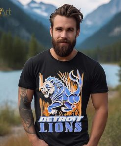Retro Style Detroit Lions T shirt
