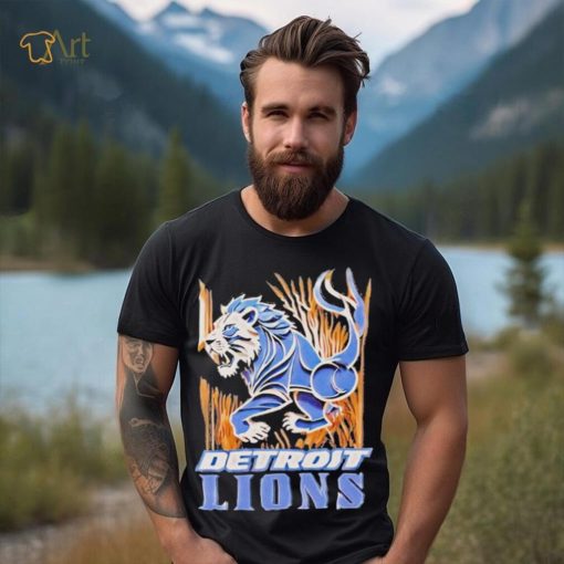 Retro Style Detroit Lions T shirt