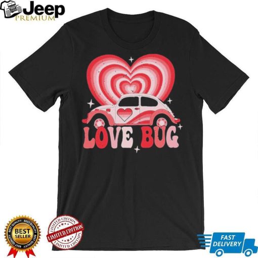 Retro Valentines Lovebug Heart Groovy Valentines Men T shirt