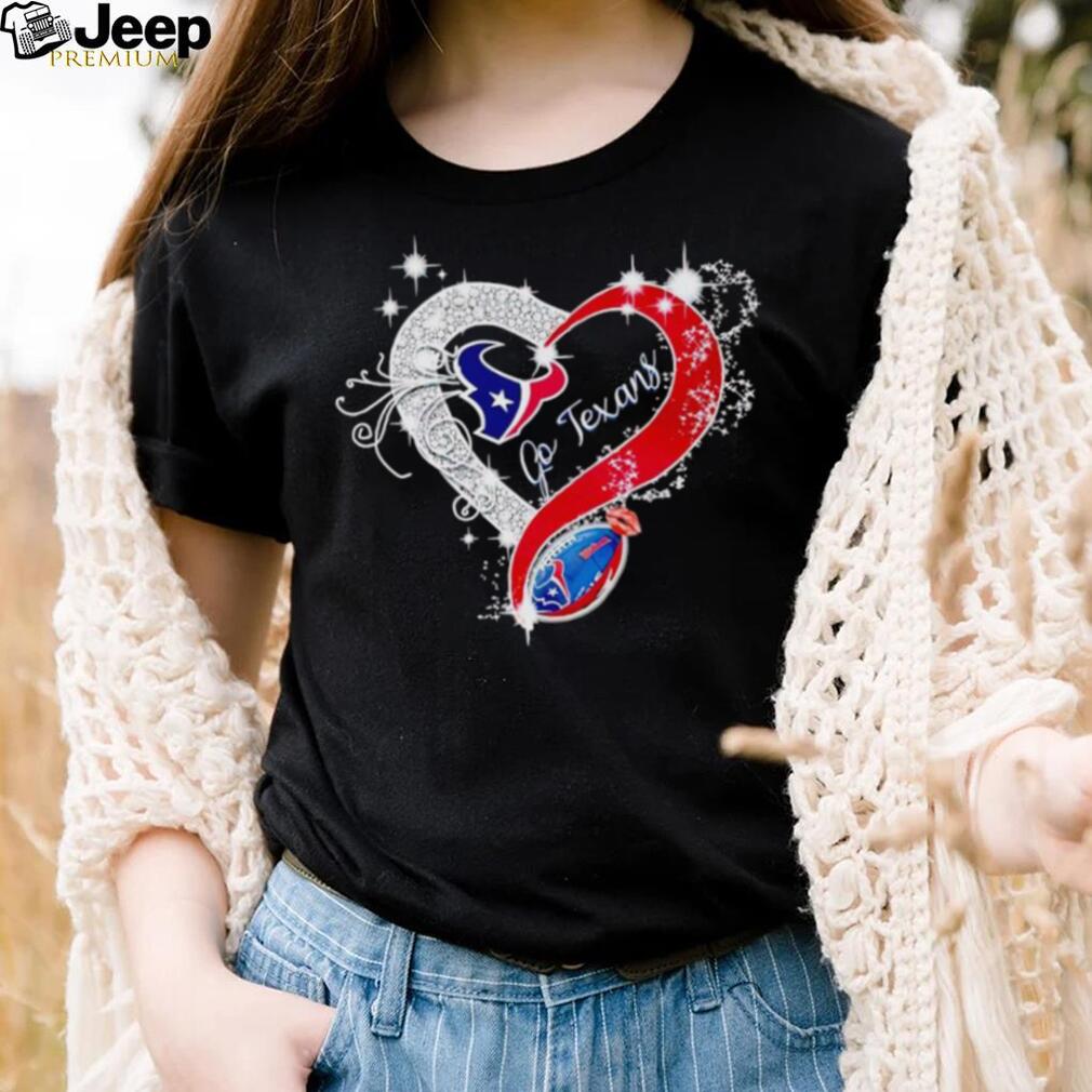 Rhinestone heart Houston Texans go Texans shirt teejeep