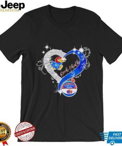 Rhinestone heart Kansas Jayhawks rock Chalk shirt