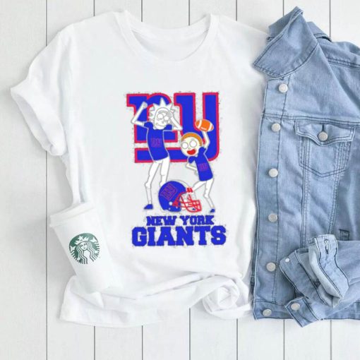 Rick and Morty cartoon New York Giants football helmet logo 2024 shirt