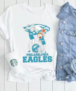 Rick and Morty cartoon Philadelphia Eagles football helmet logo 2024 shirt