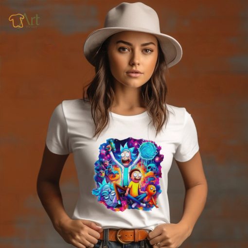 Rick and Morty characters colorful shirt