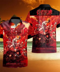 Rock Band Kreator Pleasure To Kill Tropical All Over Printed Hawaiian Shirt and Beach Short