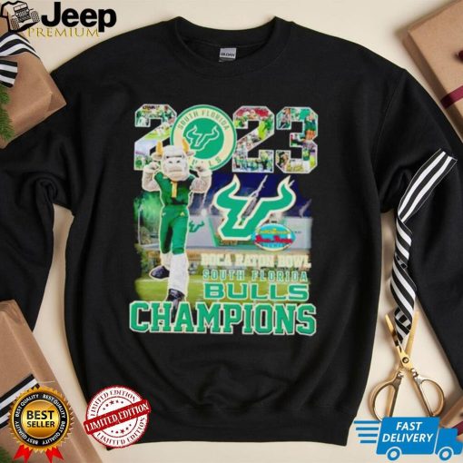 Rocky the Bull mascot South Florida Bulls 2023 Boca Raton Bowl Champions shirt