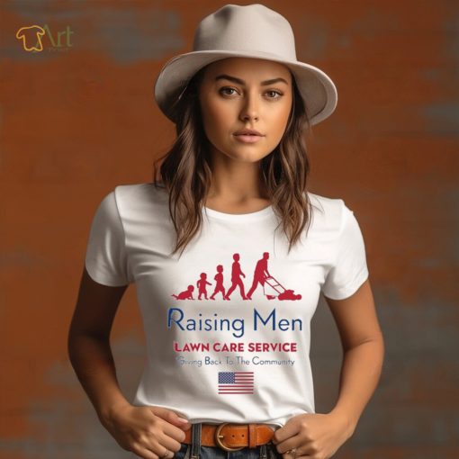 Rodney Smith Jr Raising Men Lawn Care Service Giving Back To The Community Usa Flag t shirt