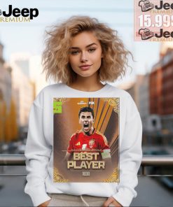 Rodri wins best player of euro 2024 spain champions uefa euro 2024 decor poster shirt