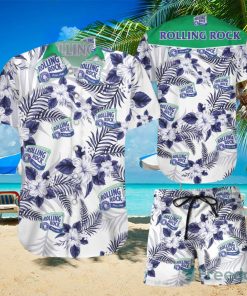 Rolling Rock Hawaiian Shirts And Short Summer Beach Set