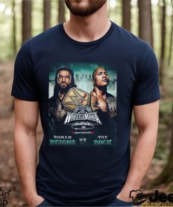 Roman Reigns Vs The Rock At WWE Wrestle Mania 40 Match Card Vintage T Shirt