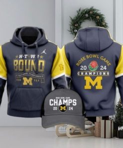 Roses Are Red The Victors Are Blue National Championship Rose Bowl Bowl Game 2024 Michigan Wolverines Hoodie