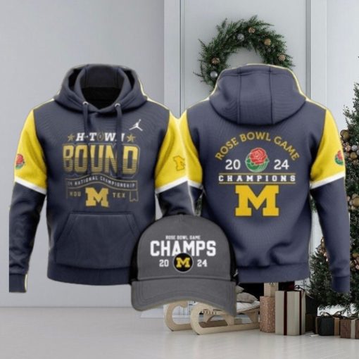 Roses Are Red The Victors Are Blue National Championship Rose Bowl Bowl Game 2024 Michigan Wolverines Hoodie