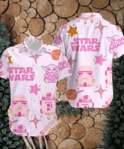 Royal Charm Pink Baby Yoda Star Wars Hawaiian Shirt Elegance