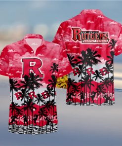 Rutgers Scarlet Knights Palms Tree Hawaiian Shirt