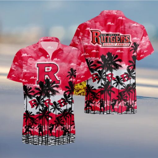 Rutgers Scarlet Knights Palms Tree Hawaiian Shirt