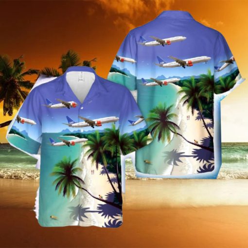 SAS Scandinavian Airlines Boeing 737 800 airplane Hawaiian Shirt Tropical Summer