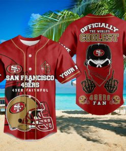 SF49 San Francisco Faithul Red Skull Design Baseball Jersey