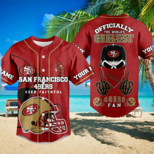 SF49 San Francisco Faithul Red Skull Design Baseball Jersey