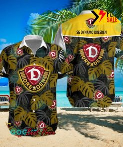 SG Dynamo Dresden Big Logo Tropical Leaves Hawaiian Shirt