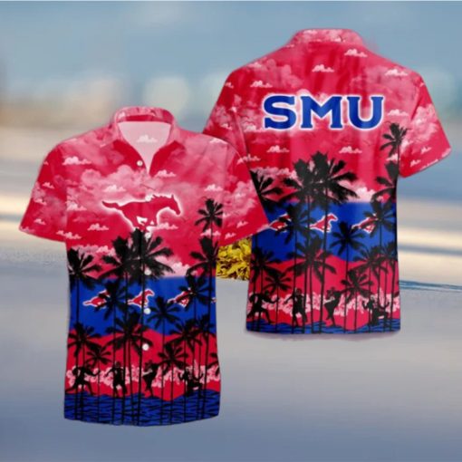 SMU Mustangs Palms Tree Hawaiian Shirt