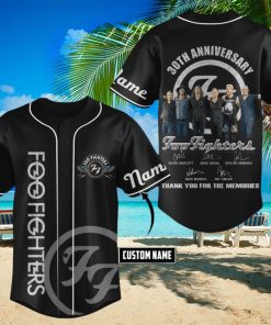 30th Anniversary Foo Fighters Thank You For The Memories Personalized Baseball Jersey