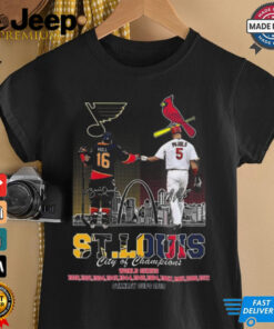 ST Louis City Of Champions Cardinals And Blues Signatures 2024 Shirt