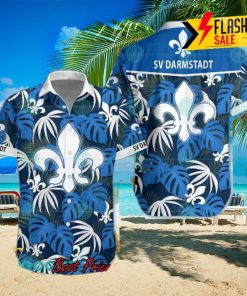 SV Darmstadt 98 Big Logo Tropical Leaves Hawaiian Shirt