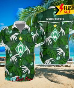 SV Werder Bremen Big Logo Tropical Leaves Hawaiian Shirt