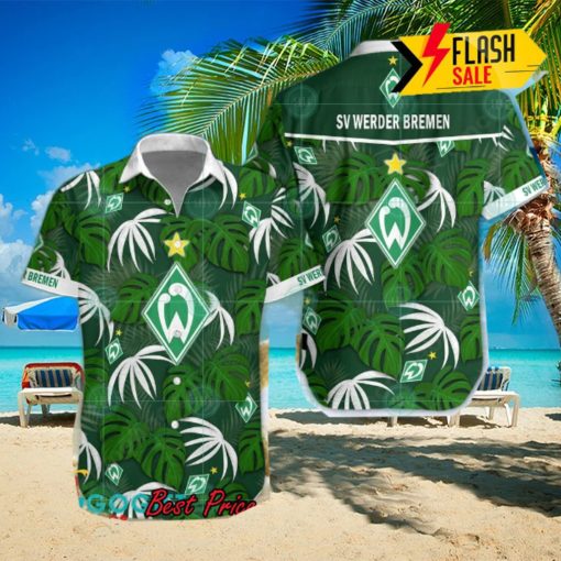 SV Werder Bremen Big Logo Tropical Leaves Hawaiian Shirt