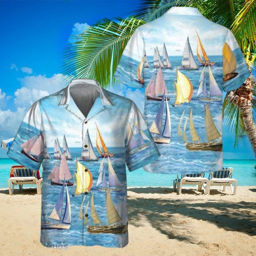 Sailing Boats Hawaiian Shirt Aloha Casual Shirt For Men And Women