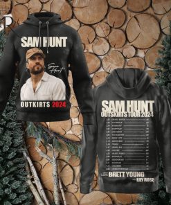 Sam Hunt Outskirts Tour 2024 With Brett Young & Lily Rose 3D Unisex Hoodie