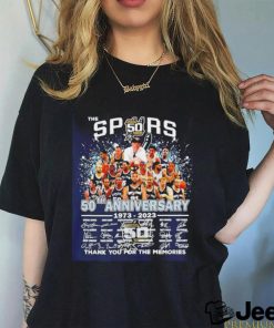 San Antonio Spurs 50th Anniversary 1973 2024 thank you for the memories signatures shirt