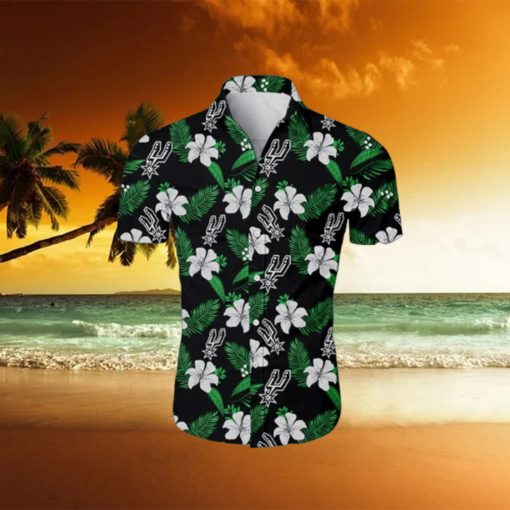 San Antonio Spurs NBA Small Flowers Hawaiian Shirt