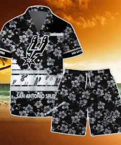 San Antonio Spurs Team Logo Pattern Vintage Aloha Hawaiian Shirt & Short