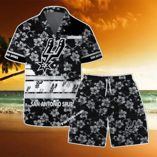 San Antonio Spurs Team Logo Pattern Vintage Aloha Hawaiian Shirt & Short