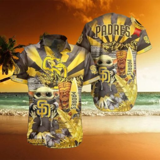 San Diego Padres Mlb Baby Yoda Hawaiian Shirt Men Youth Padres Aloha Shirt