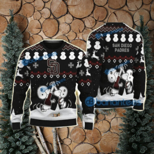 San Diego Padres Snoopy Ugly Sweater Snowmen Christmas Theme