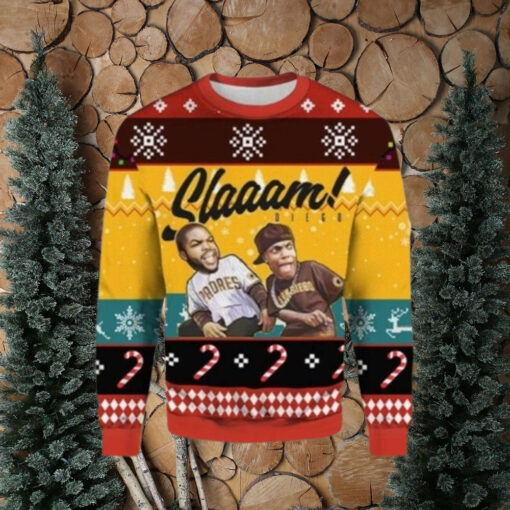 San Diego Padres Ugly Christmas Sweater Slam Diego Players