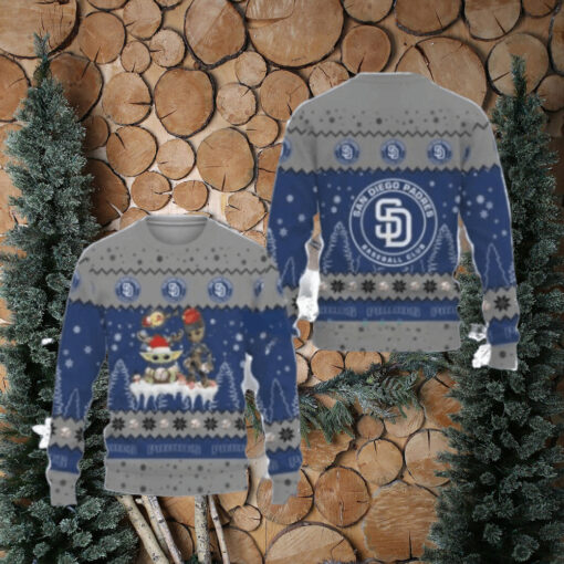 San Diego Padres Ugly Sweater Baby Yoda And Groot