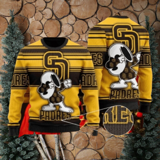 San Diego Padres Ugly Sweater With Snoopy Dabbing Design