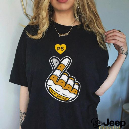 San Diego finger heart shirt