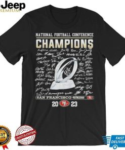 San Francisco 49Ers National Football Conference Champions Trophy Signatures 2023 Shirt