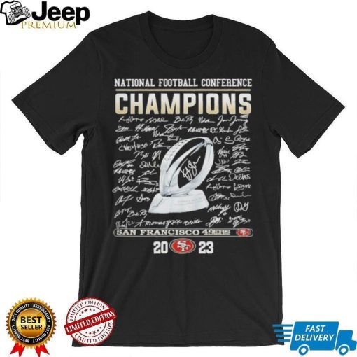 San Francisco 49Ers National Football Conference Champions Trophy Signatures 2023 Shirt