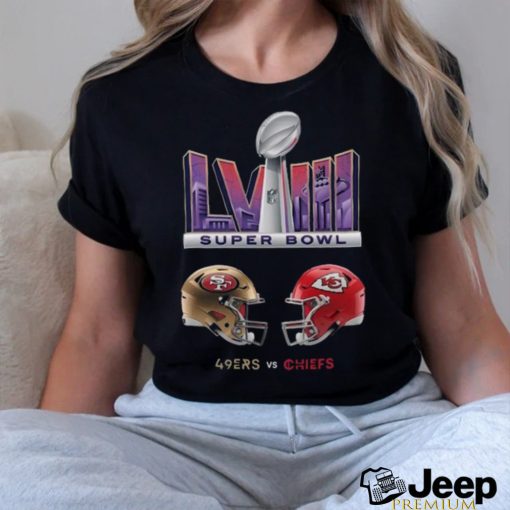 San Francisco 49Ers vs. Kansas City Chiefs Helmet Super Bowl LVIII Shirt