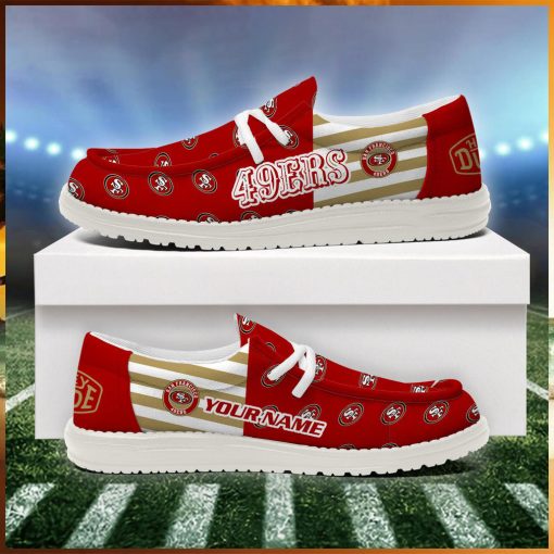 San Francisco 49ers 2024 Version Personalized Hey Dude Shoes